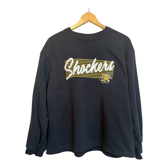 Shockers WVU College Sweatshirt Fleece Pullover Champion XL Mascot Black Bee - Picture 1 of 5